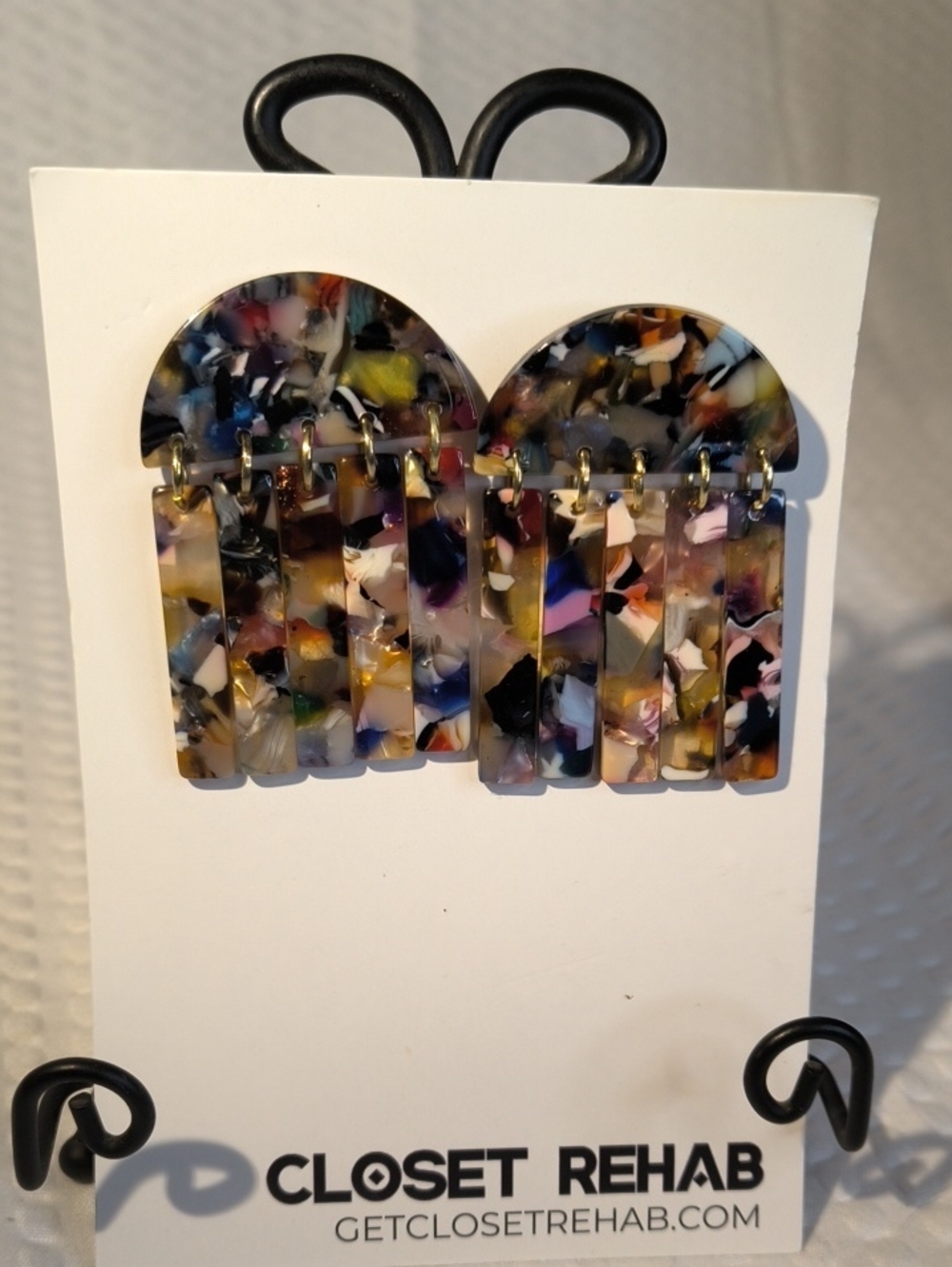 Closet Rehab Multicolor Tortoiseshell Fringe Drop Earrings